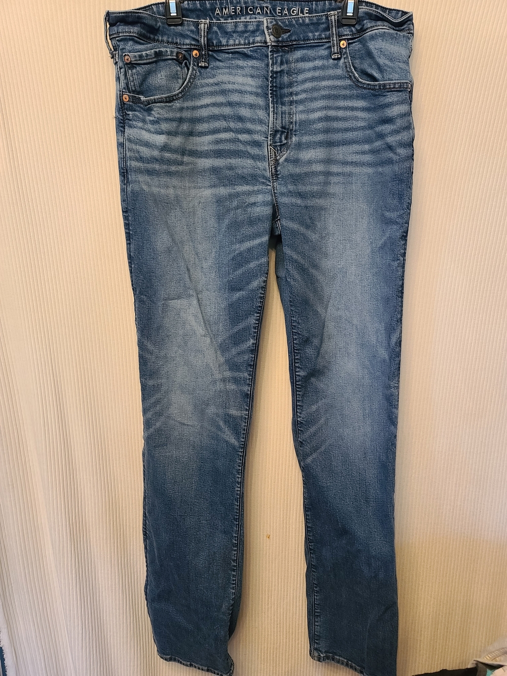 American Eagle Outfitters Medium Blue Straight-Leg Jeans 38 x 36